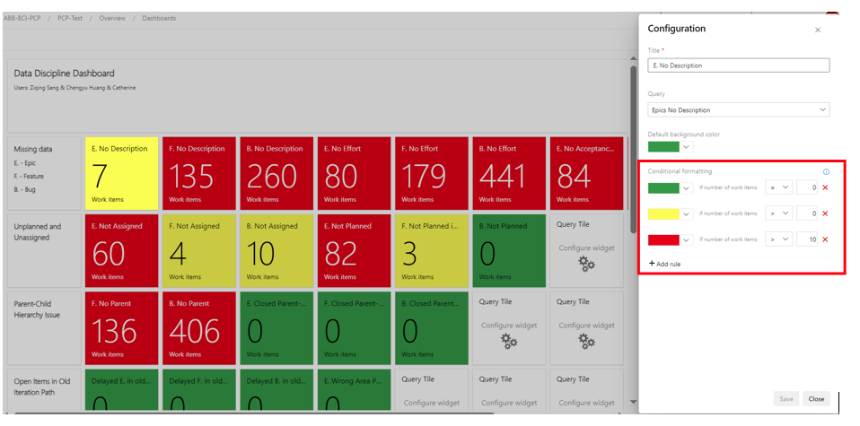 Query Tile-color standard